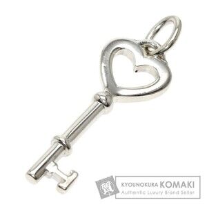 Tiffany Co Heart Key Pendant Silver
